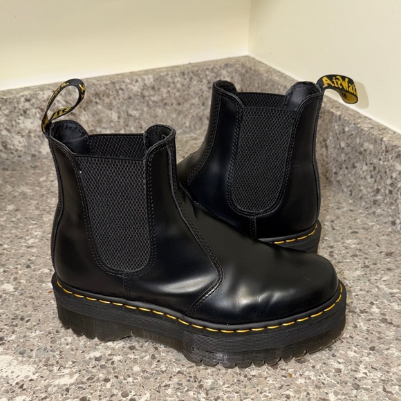 Dr. Martens Shoes - Dr. Martens Black Platform Chelsea Boots
